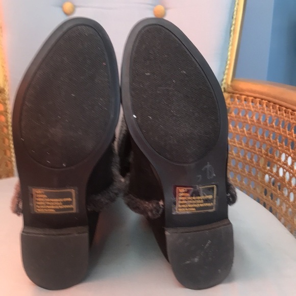 Rampage  Carissa black velvet gray faux fur fold over knee high boots  size 7 - Picture 5 of 12